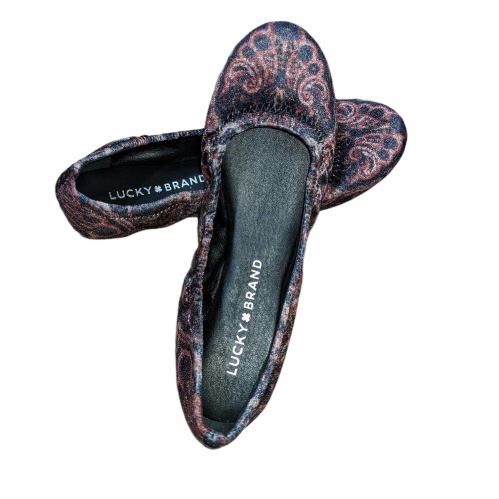 LUCKY BRAND Women's Paisley Velvet Flats 6.5